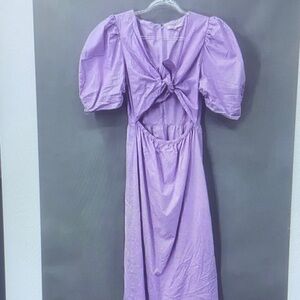 Wayf Lavender Puff Sleeve Dress